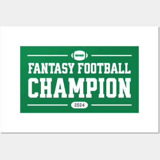 FANTASY FOOTBALL CHAMPION 2024 (black and white) Posters and Art